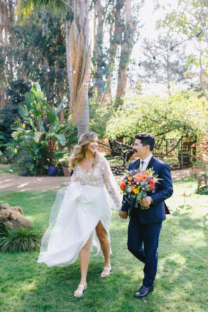 A colorful wedding at the Holly Farm in Carmel, California